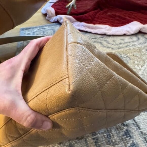 Vintage CHANEL Quilted Matelasse CC Logo Caviar Skin Handbag Purse - Picture 8 of 16